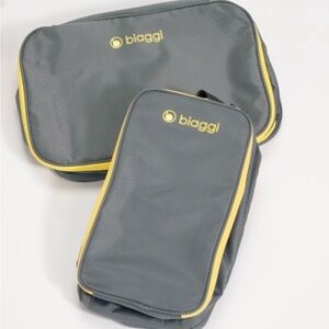 Biaggi Double Deck Compression Cube and Shoe Cube Combo Travel Luggage Grey 2 Pc